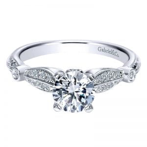 14k White Gold Diamond Straight Engagement Ring ER8019W44JJ