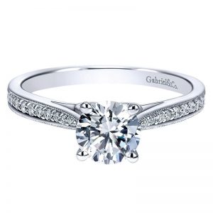 14K White Gold Diamond Straight 14K White Gold Engagement Ring ER8021W44Jj