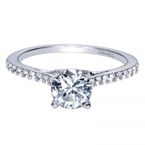 14k White Gold Diamond Straight Engagement Ring ER8060W44JJ