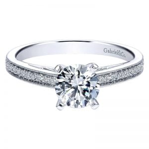 14k White Gold Diamond Straight Engagement Ring ER8061W44JJ