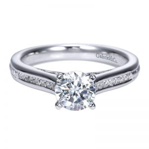 14k White Gold Diamond Straight Engagement Ring ER8064W44JJ