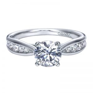 14k White Gold Diamond Straight Engagement Ring ER8188W44JJ