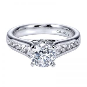14k White Gold Diamond Straight Engagement Ring ER8189W44JJ