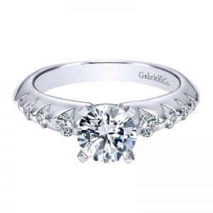 14k White Gold Diamond Straight Engagement Ring ER8443W44JJ