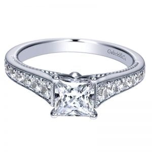14k White Gold Diamond Straight Engagement Ring ER8608W44JJ