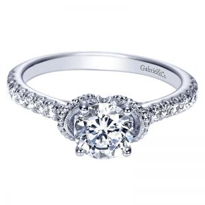 14K White Gold Diamond Straight 14K White Gold Engagement Ring ER8611W44Jj