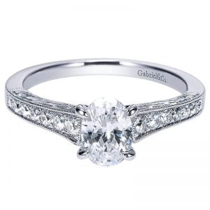14k White Gold Diamond Straight Engagement Ring ER8805W44JJ