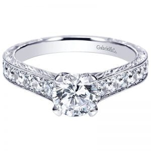 14k White Gold Diamond Straight Engagement Ring ER8821W44JJ