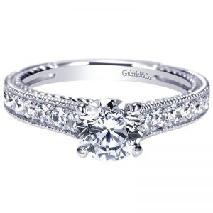 14K White Gold Diamond Straight 14K White Gold Engagement Ring ER8823W44Jj