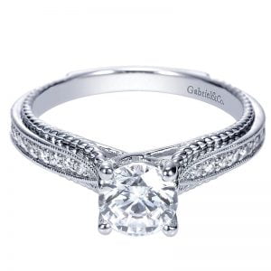 14k White Gold Diamond Straight Engagement Ring ER8824W44JJ