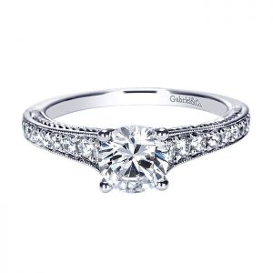 14k White Gold Diamond Straight Engagement Ring ER8827W44JJ