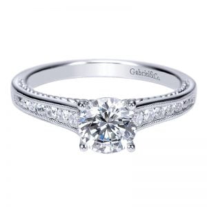 14k White Gold Diamond Straight Engagement Ring ER8828W44JJ