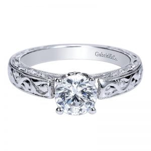 14k White Gold Diamond Straight Engagement Ring ER8844W44JJ