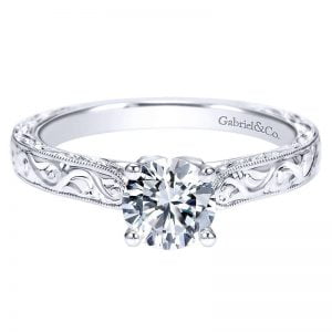 14k White Gold Diamond Straight Engagement Ring ER8845W44JJ