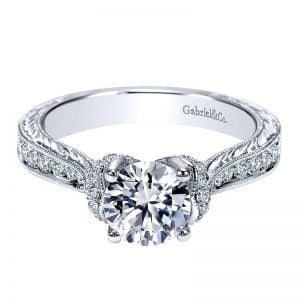 14k White Gold Diamond Straight Engagement Ring ER8852W44JJ