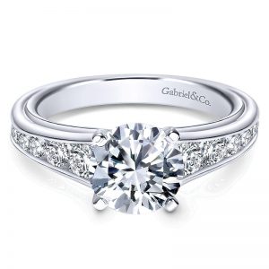 14K White Gold Diamond Straight 14K White Gold Engagement Ring ER8866W44Jj