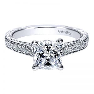 14k White Gold Diamond Straight Engagement Ring ER8869W44JJ