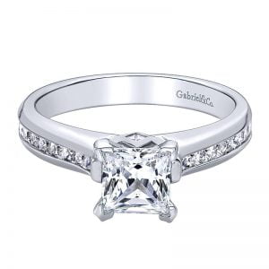 14k White Gold Diamond Straight Engagement Ring ER8876W44JJ