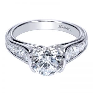 14K White Gold Diamond Straight 14K White Gold Engagement Ring ER8895W44Jj