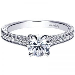 14k White Gold Diamond Straight Engagement Ring ER8922W44JJ