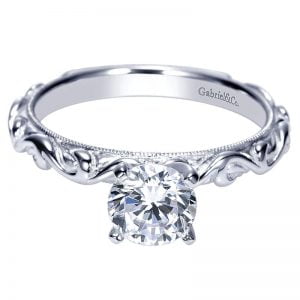 14k White Gold Diamond Straight Engagement Ring ER9021W4JJJ