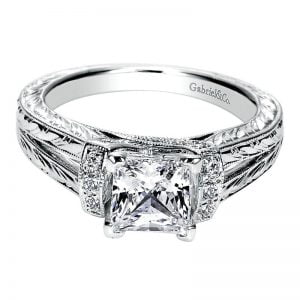 14k White Gold Diamond Straight Engagement Ring ER9202W44JJ