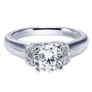 14k White Gold Diamond Straight Engagement Ring ER9239W44JJ