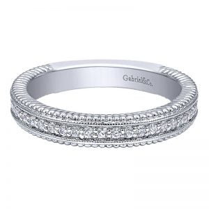 14k White Gold Diamond Straight Wedding Band WB10248W44JJ