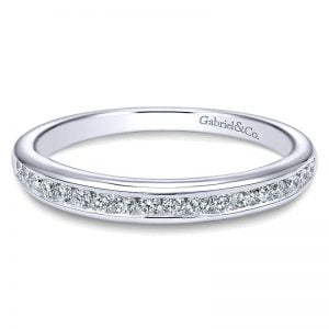 14k White Gold Diamond Straight Wedding Band WB10482W44JJ