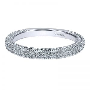 14k White Gold Diamond Straight Wedding Band WB10501W44JJ