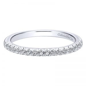 14k White Gold Diamond Straight Wedding Band WB12127R4W44JJ