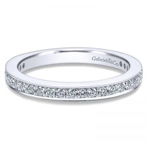 14k White Gold Diamond Straight Wedding Band WB12280R4W44JJ