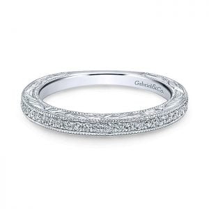 14k White Gold Diamond Straight Wedding Band WB12285R3W44JJ