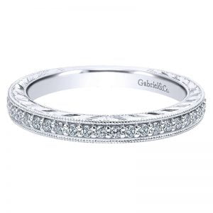 14k White Gold Diamond Straight Wedding Band WB12288R3W44JJ