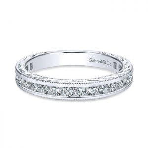 14k White Gold Diamond Straight Wedding Band WB12304R4W44JJ