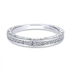 14k White Gold Diamond Straight Wedding Band WB12308R6W44JJ