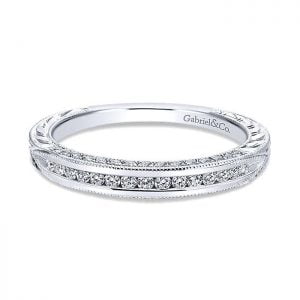 14k White Gold Diamond Straight Wedding Band WB12309R3W44JJ