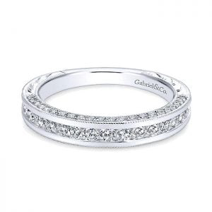 14k White Gold Diamond Straight Wedding Band WB12311R6W44JJ