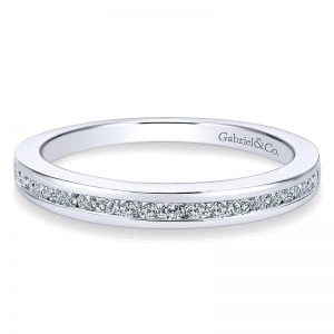 14k White Gold Diamond Straight Wedding Band WB12325R4W44JJ