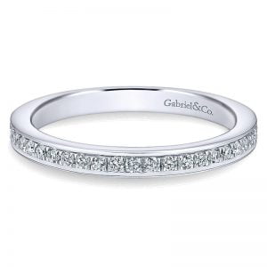 14k White Gold Diamond Straight Wedding Band WB12597R4W44JJ