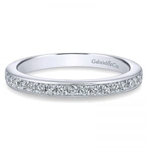 14k White Gold Diamond Straight Wedding Band WB12615R4W44JJ