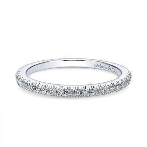 14k White Gold Diamond Straight Wedding Band WB12638O4W44JJ