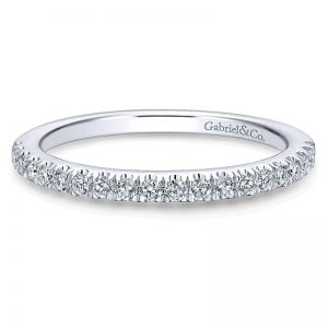 14k White Gold Diamond Straight Wedding Band WB12770R4W44JJ