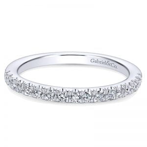 14k White Gold Diamond Straight Wedding Band WB12950R4W44JJ