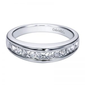 14k White Gold Diamond Straight Wedding Band WB1736W44JJ