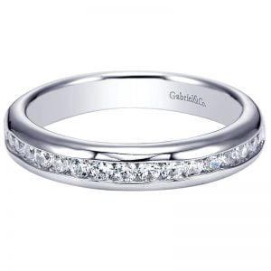 14k White Gold Diamond Straight Wedding Band WB3987W44JJ