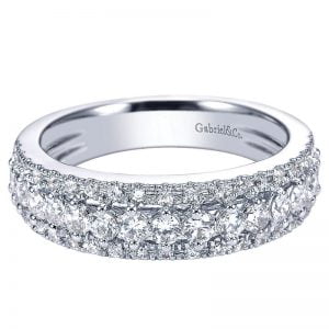 14k White Gold Diamond Straight Wedding Band WB4081W44JJ