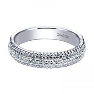 14k White Gold Diamond Straight Wedding Band WB5366W44JJ