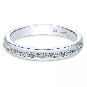 14k White Gold Diamond Straight Wedding Band WB6592W44JJ