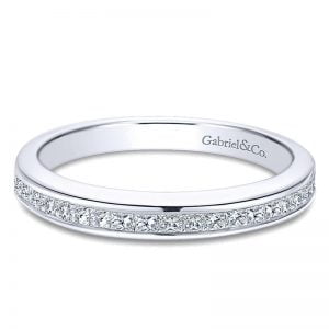 14k White Gold Diamond Straight Wedding Band WB6616W44JJ